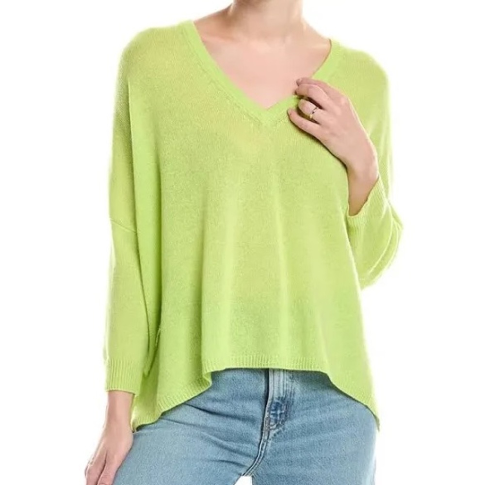 Noname Lime V-Neck Cashmere Sweater